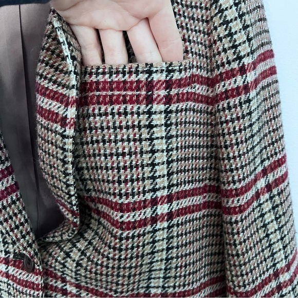 Vintage Pendleton wool plaid tan and red blazer size 6 - Picture 4 of 10